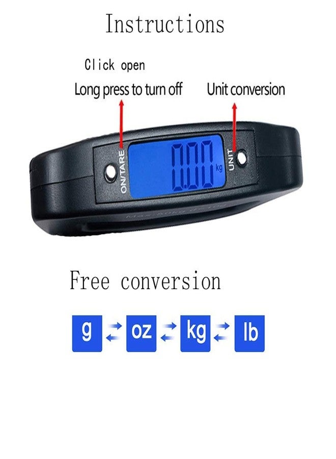 Yakguizz Luggage Scale, Large Handle, Electronic Luggage Scale, High Precision Carrying, 110lbs/50kg, Hook Rotates 360°, Travel Airport Checked Luggage Baggage, Avoid Extra Charges for Your Over Weight - Image 4
